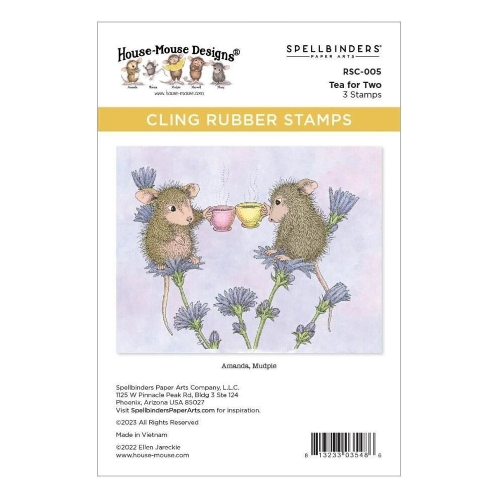 Spellbinders House-Mouse Designs Tea for Two Cling Rubber Stamps RSC-005 New